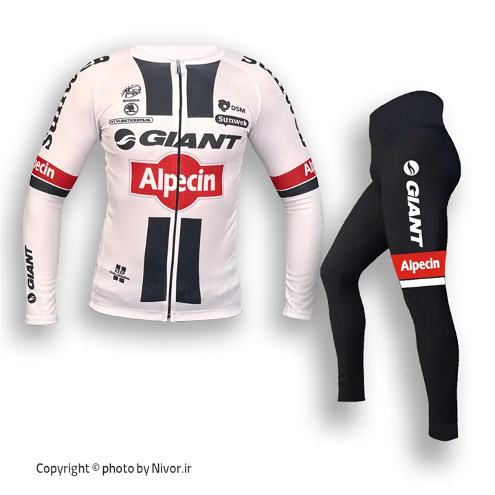 لباس دوچرخه سواری جاینت مدل Alpecin سفید